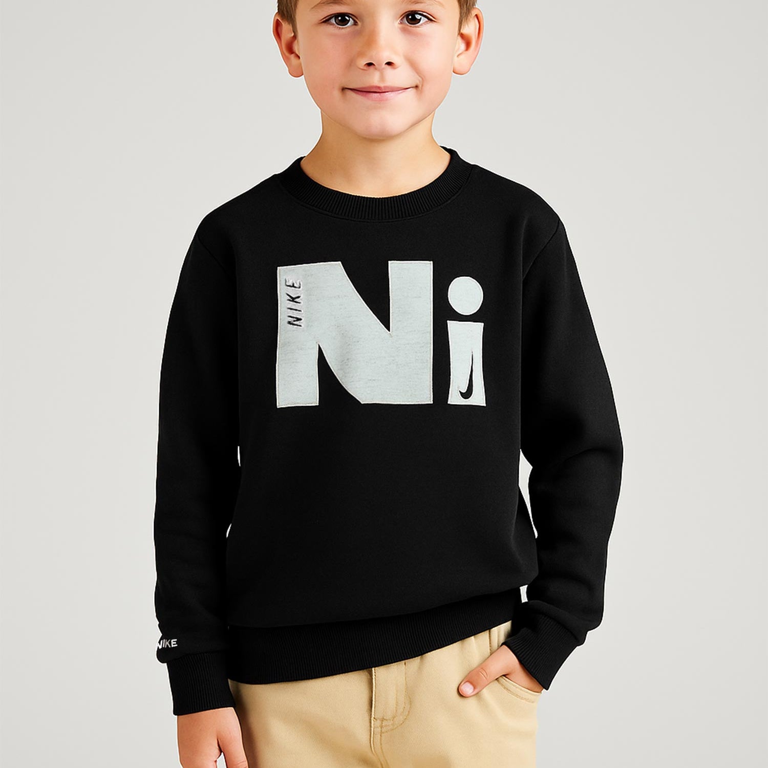 Nke Minimal Block Round Neck Unisex Kids Sweatshirt