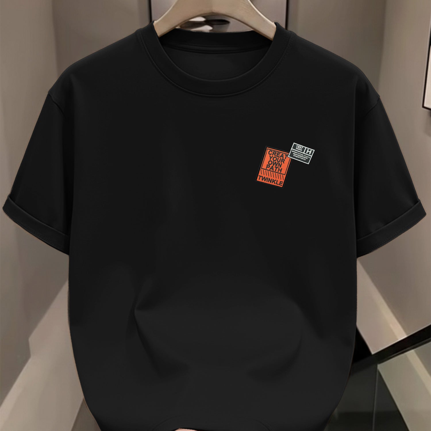 Mens Fashion Identity Round Neck Tee