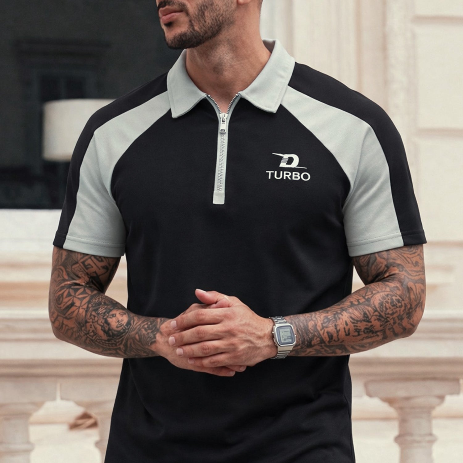 Turbo Modern Placket Men's Polo Shirt
