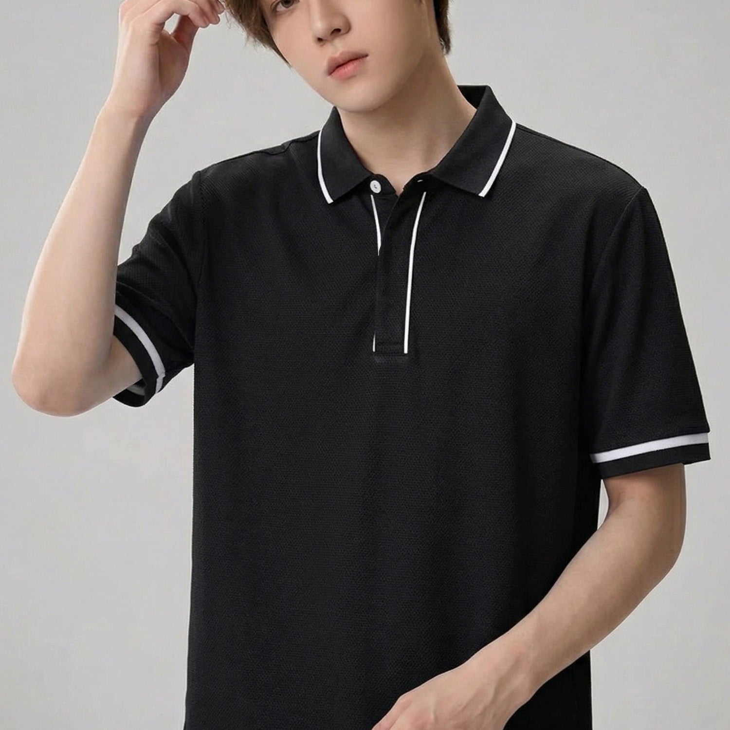 Turbo Piping Collared Style Men's Polo T-Shirt