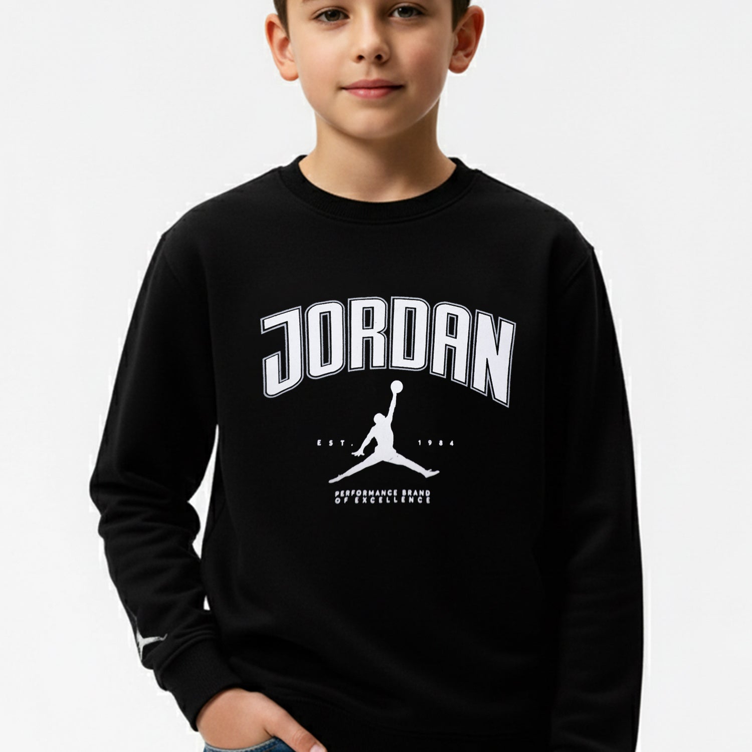 Jrdn Flight Heritage Crew Neck Unisex Kids Sweatshirt