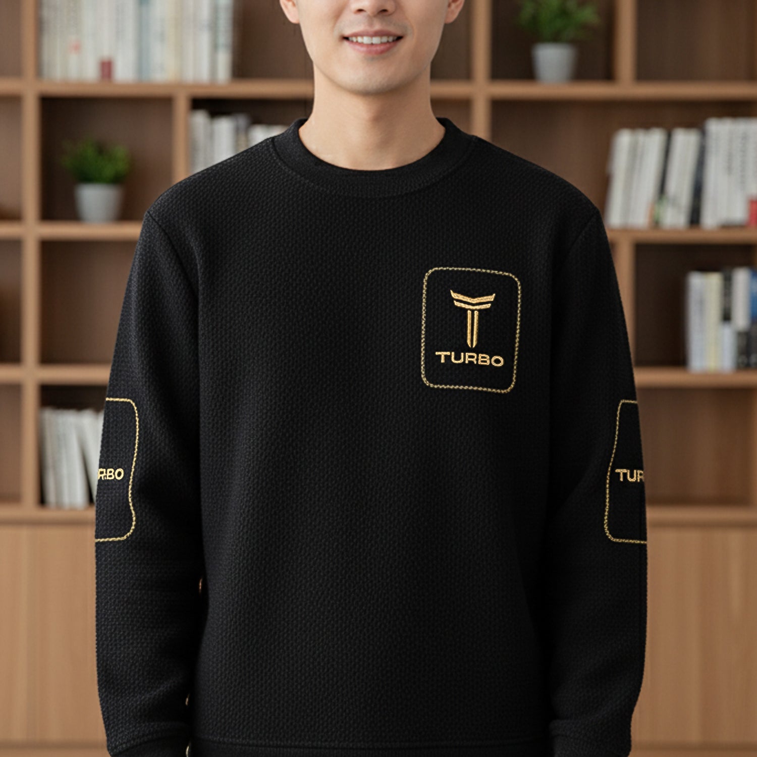Turbo SIgnature Typography Round Neck Men's Sweatshirt