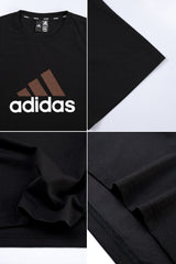 Adds Short Sleeve Imported Round Neck T-Shirt In Black