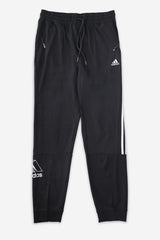 Adds Skinny Seluar Track 3 Stripes Line Sportswear Trouser In Black