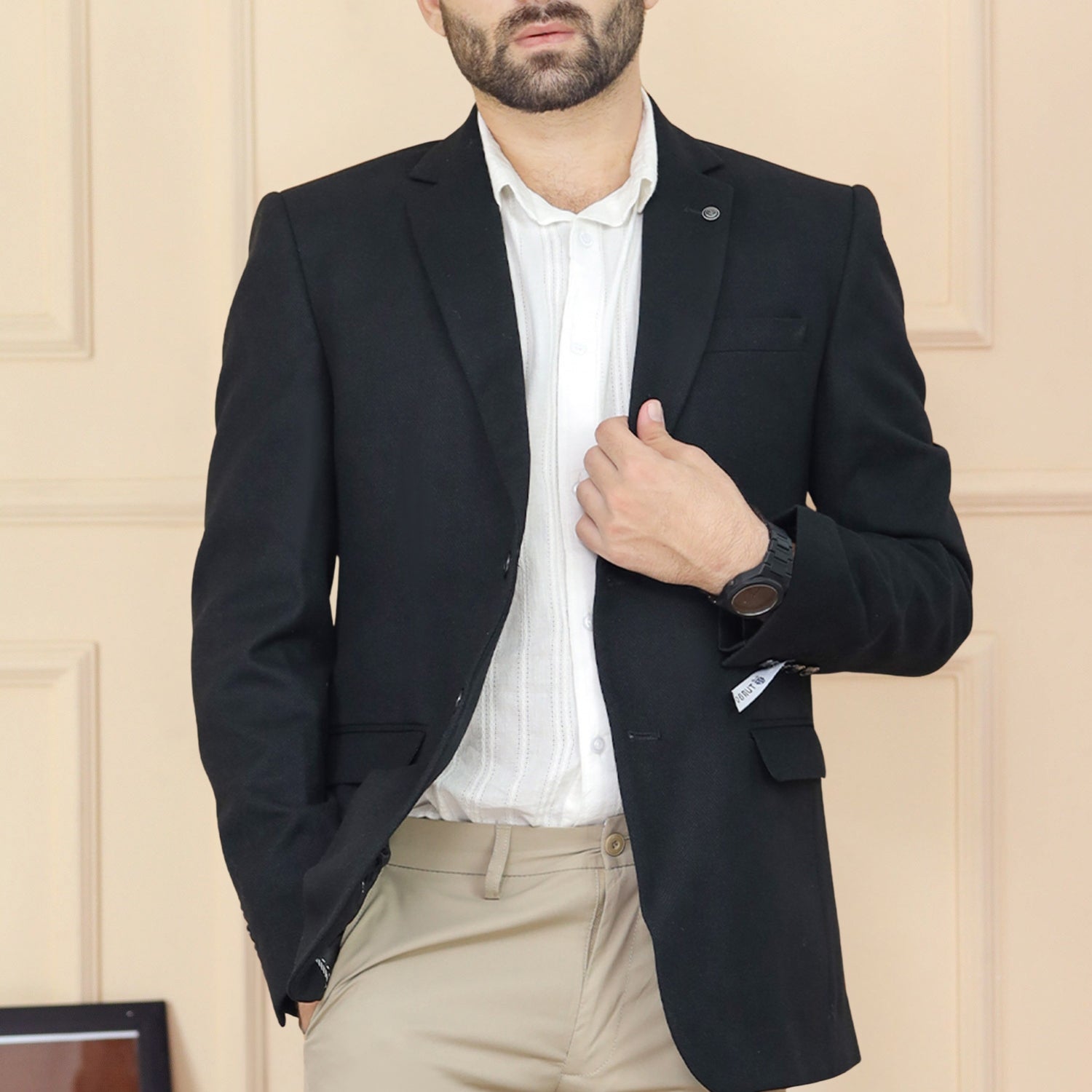 Classic Rich Self Pattern Men Blazer