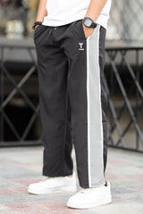 Turbo Panel Typography Micro Loose fit Trouser in Black