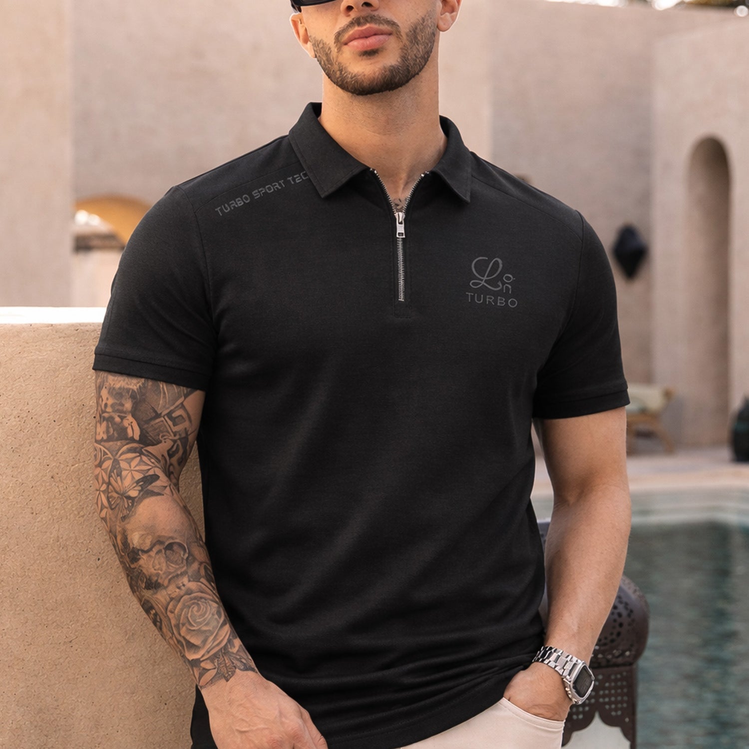 Turbo Zip Collar Style Men's Polo Shirt