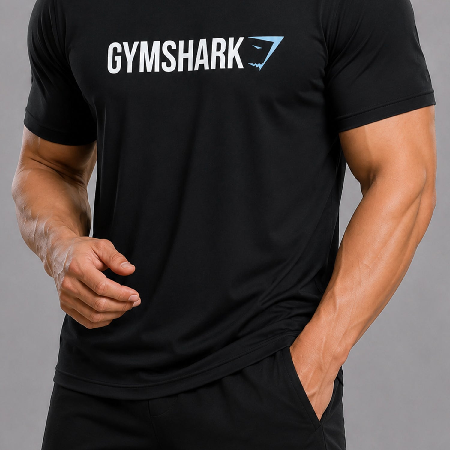 Gym Shrk Athletic Workout Men's Dry-Fit Tee