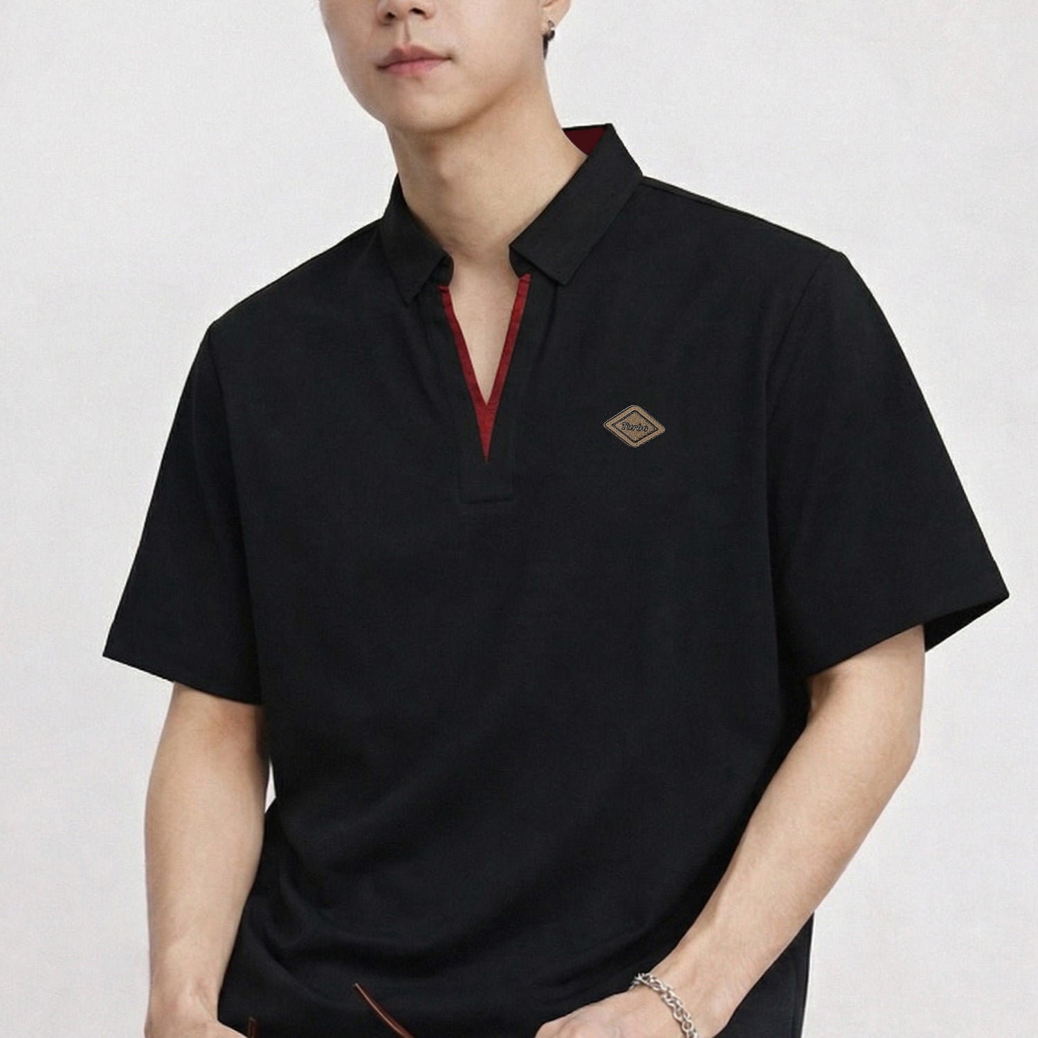 Turbo Moderno Knit V Neck Men's Polo T-Shirt