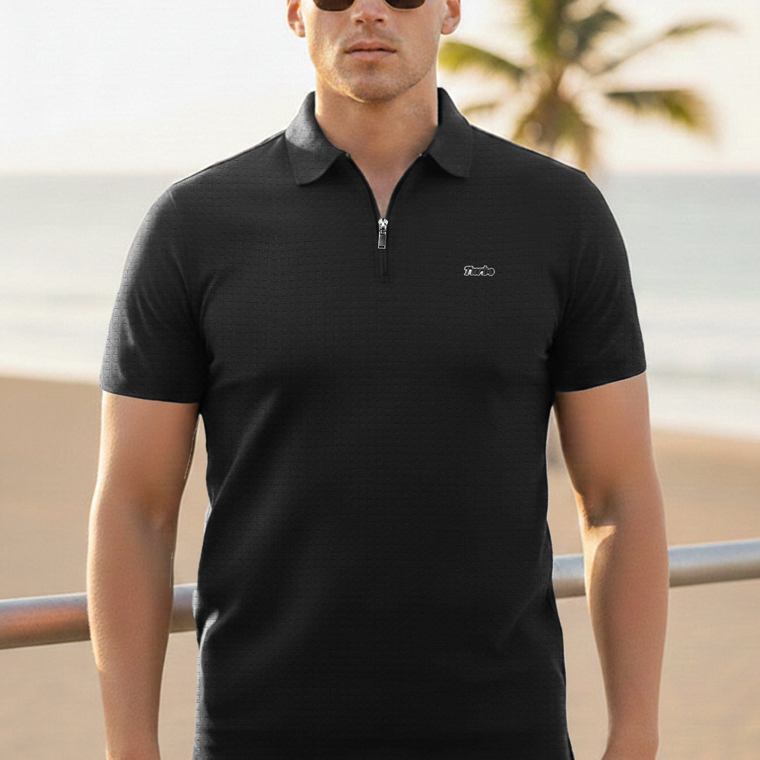Turbo Holiday Outfit Stitchless Zip Style Men's Polo Shirt