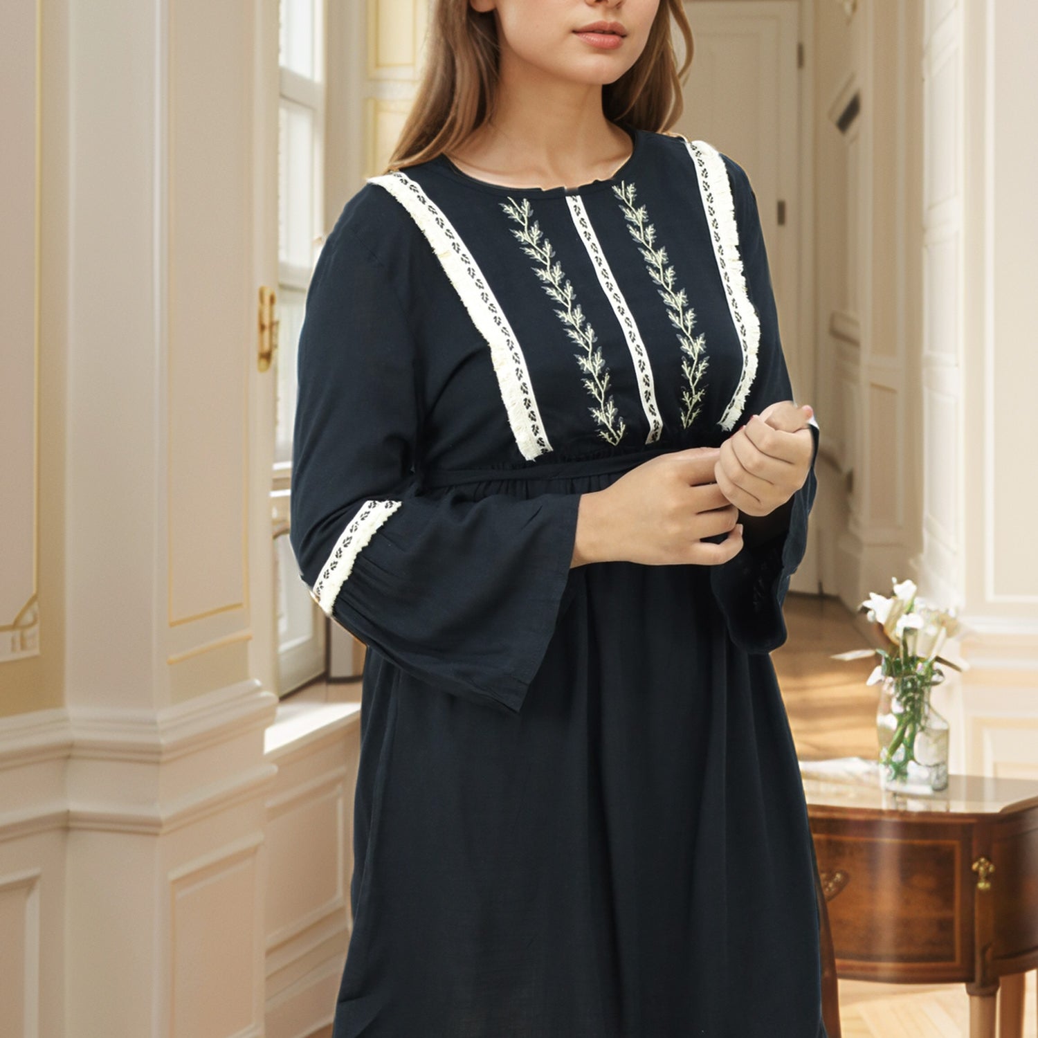 Embroidered Design Floral Motif Turkish Imported Top