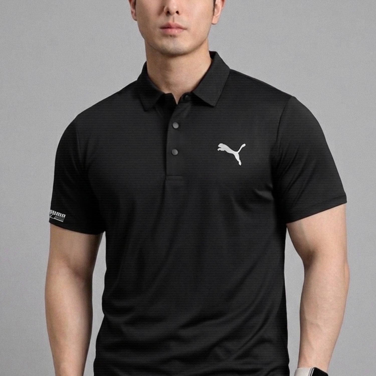 Pma Fine Ribbed Texture Dry-Fit Polo