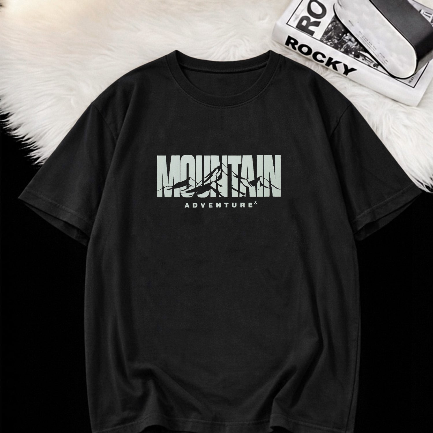 Mens Mountain Typography Graphic Tee