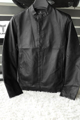 Fashionable Stand Collar Men's Imported Leather Jacket