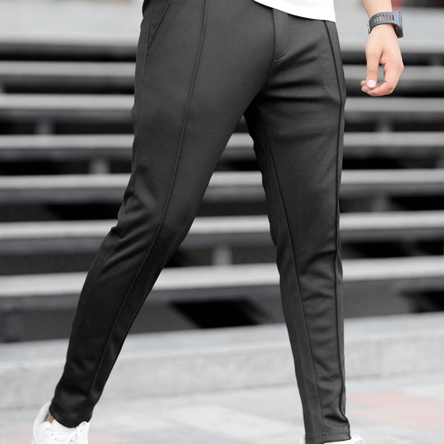 Turbo Fashion Smart Slim Fit Trouser In Black
