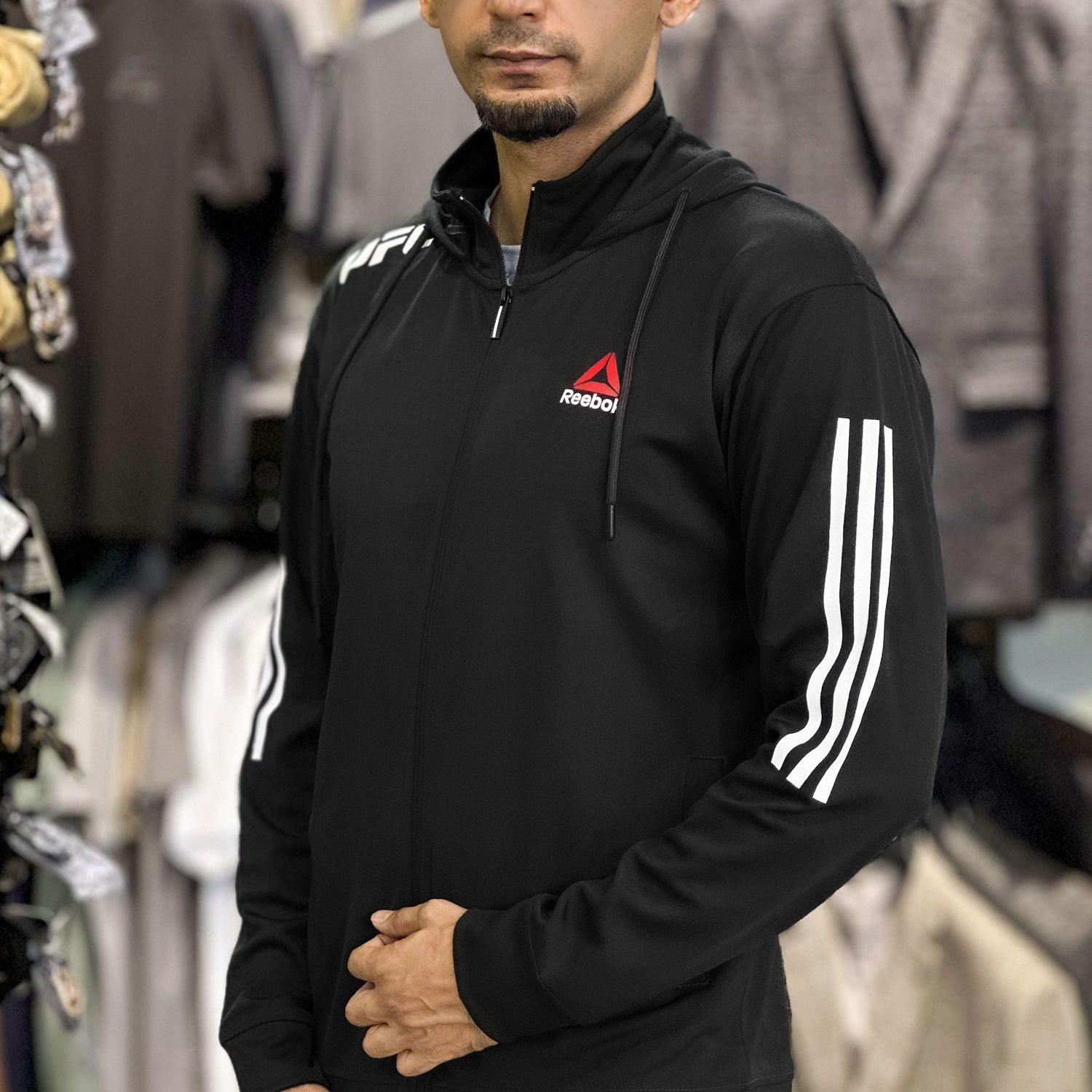 Reebk UFC Walkout Training Hood Style Men Zipper Upper