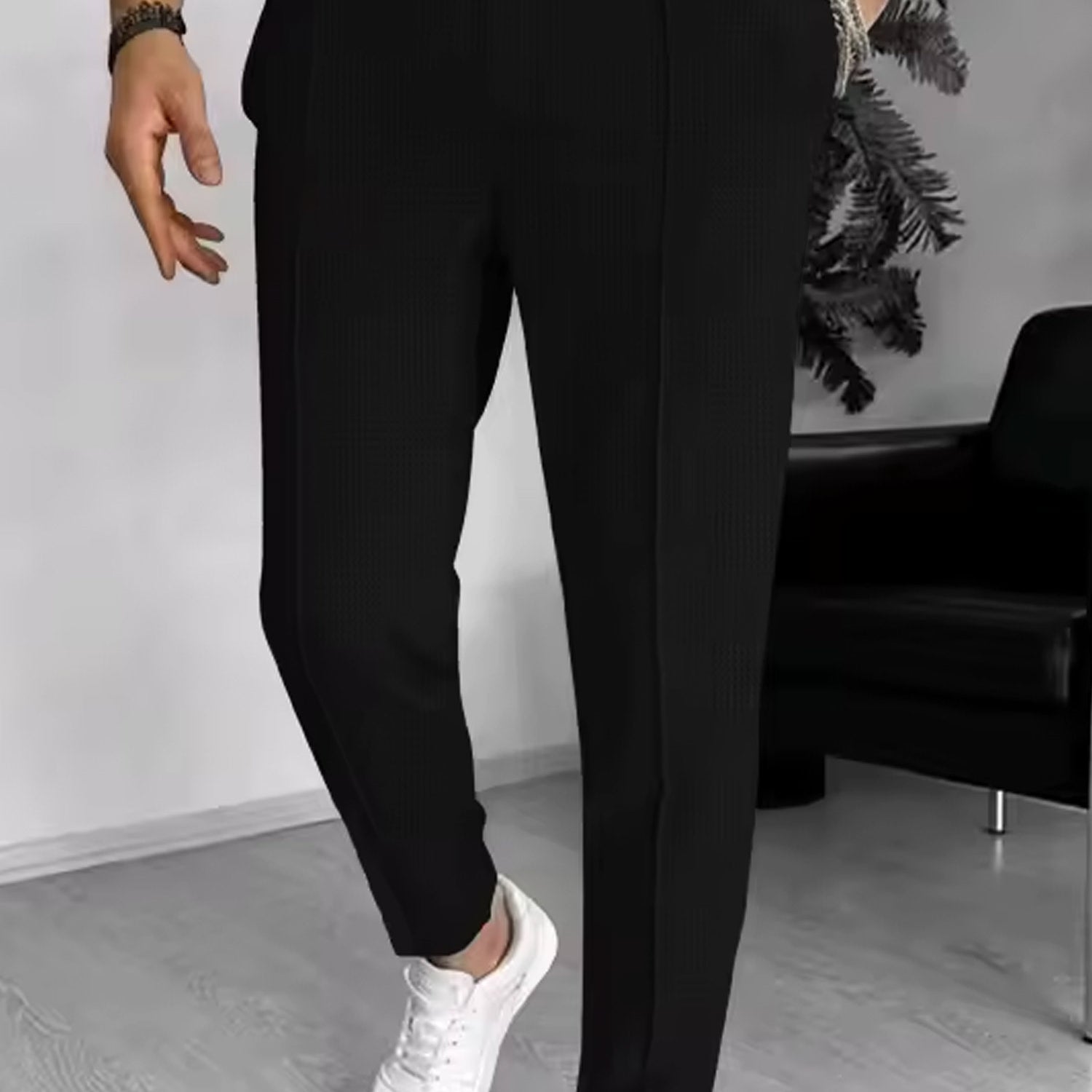 Turbo Fashion Smart Slim Fit Trouser In Black