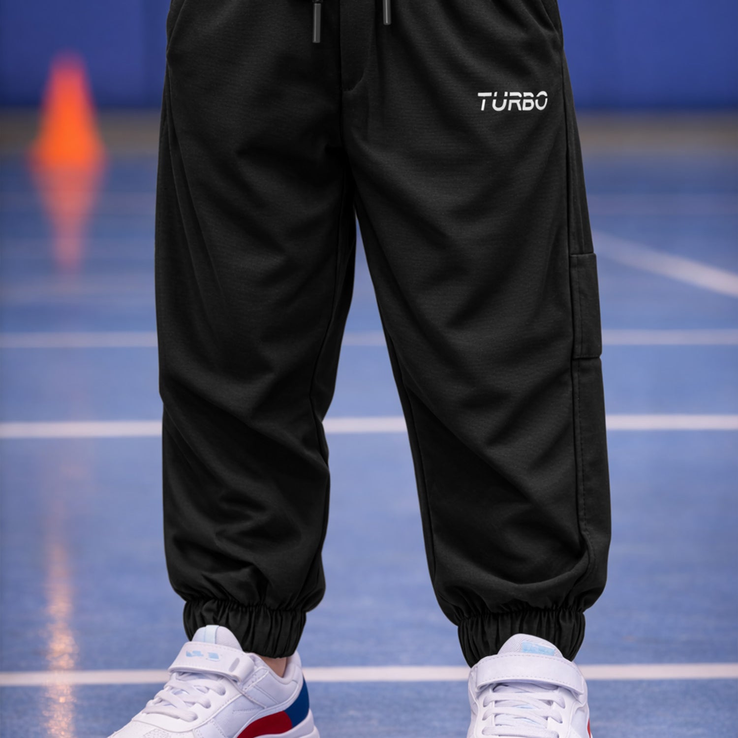 Turbo Fit Premium Micro Sportswear Kids Trousers For Boys In Black