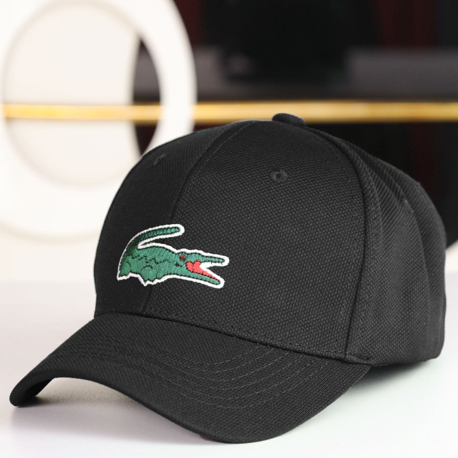 Lcste Crocdile Badge Imp Polyester Cap