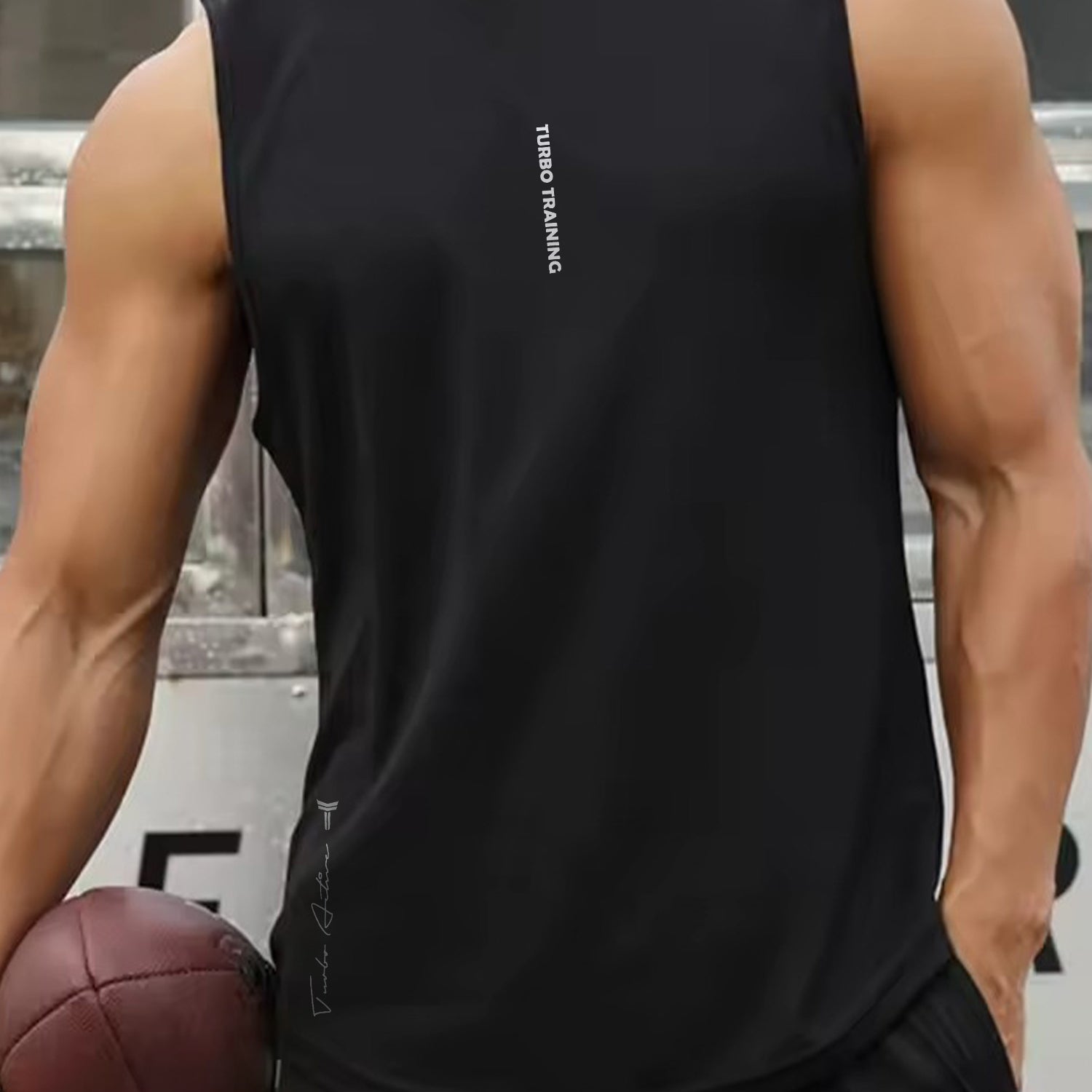 Turbo 'Aesthetics' Physique Cut Men Sando In Black