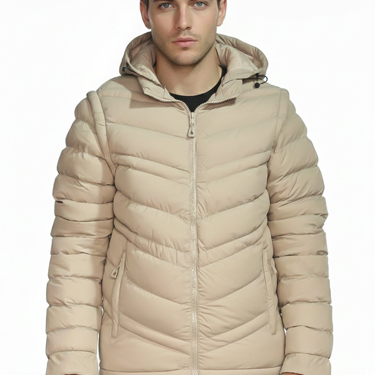 Turbo Poly Stretch Removable Arm Imported Puffer Jacket
