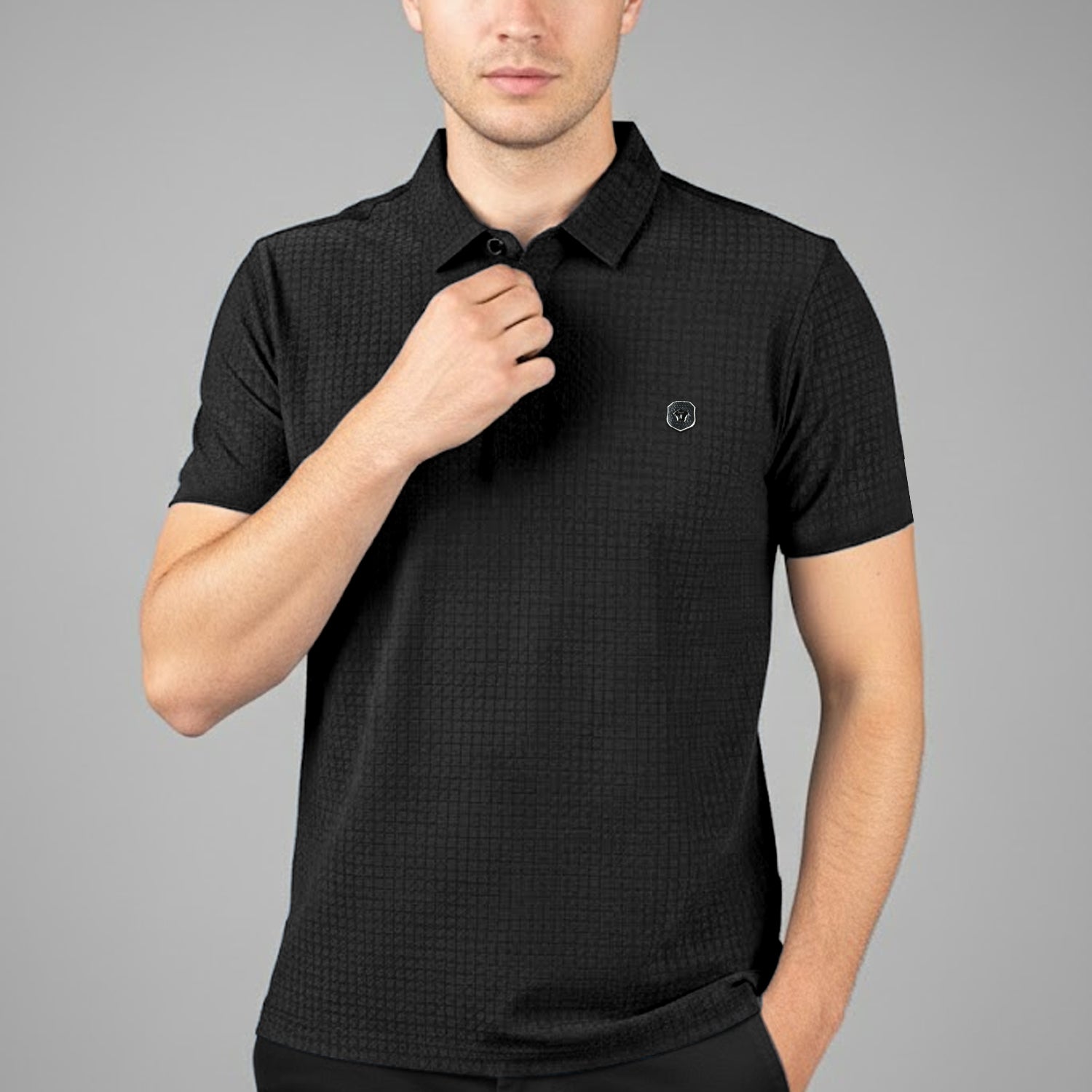 Turbo Trendy Block Pattern Stitchless Men's Polo Shirt