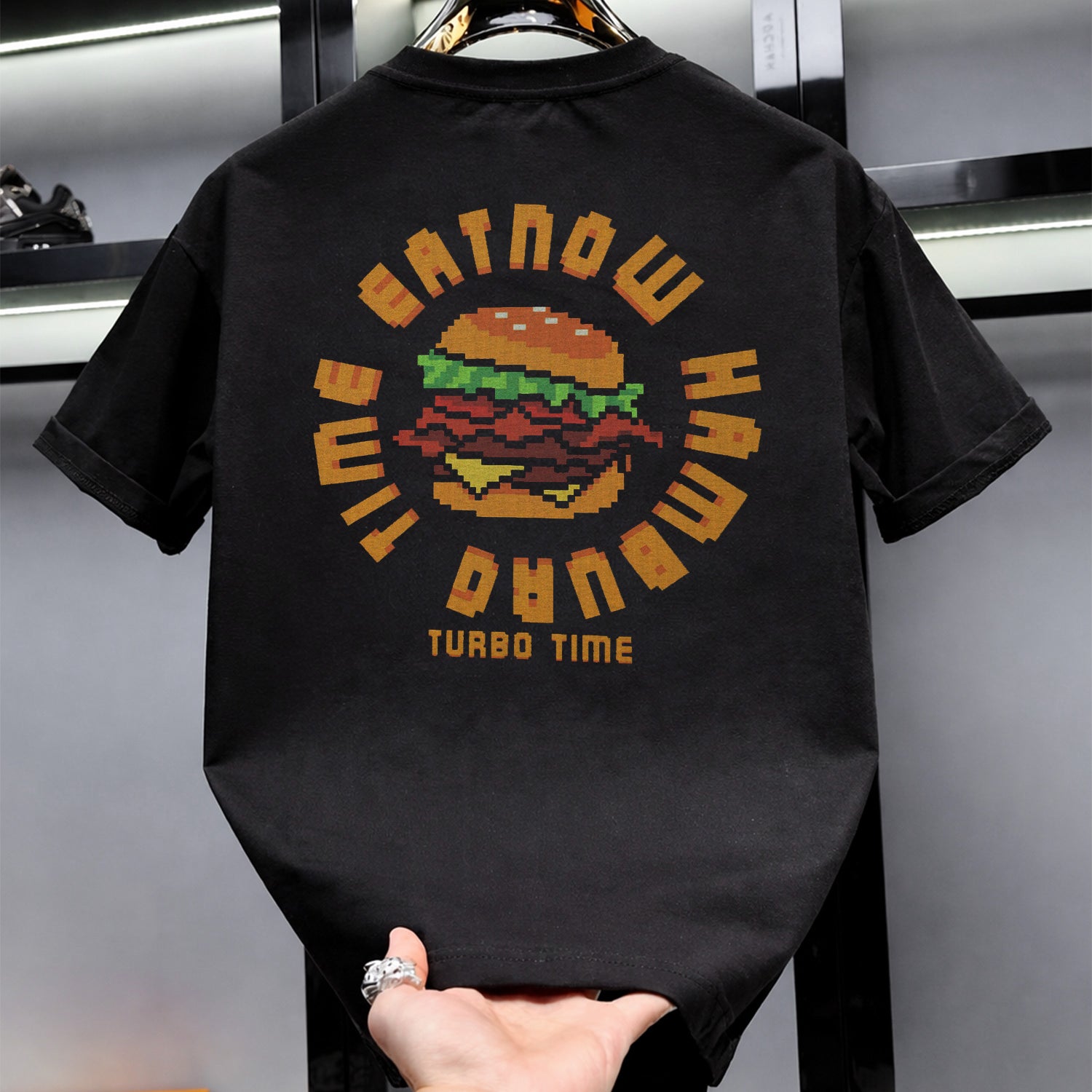 Men's Time Eat Now Typography Graphic Tee