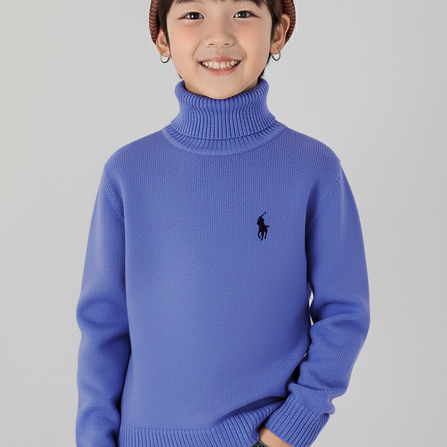 Polo Plain Pattern Imported Kids High Neck
