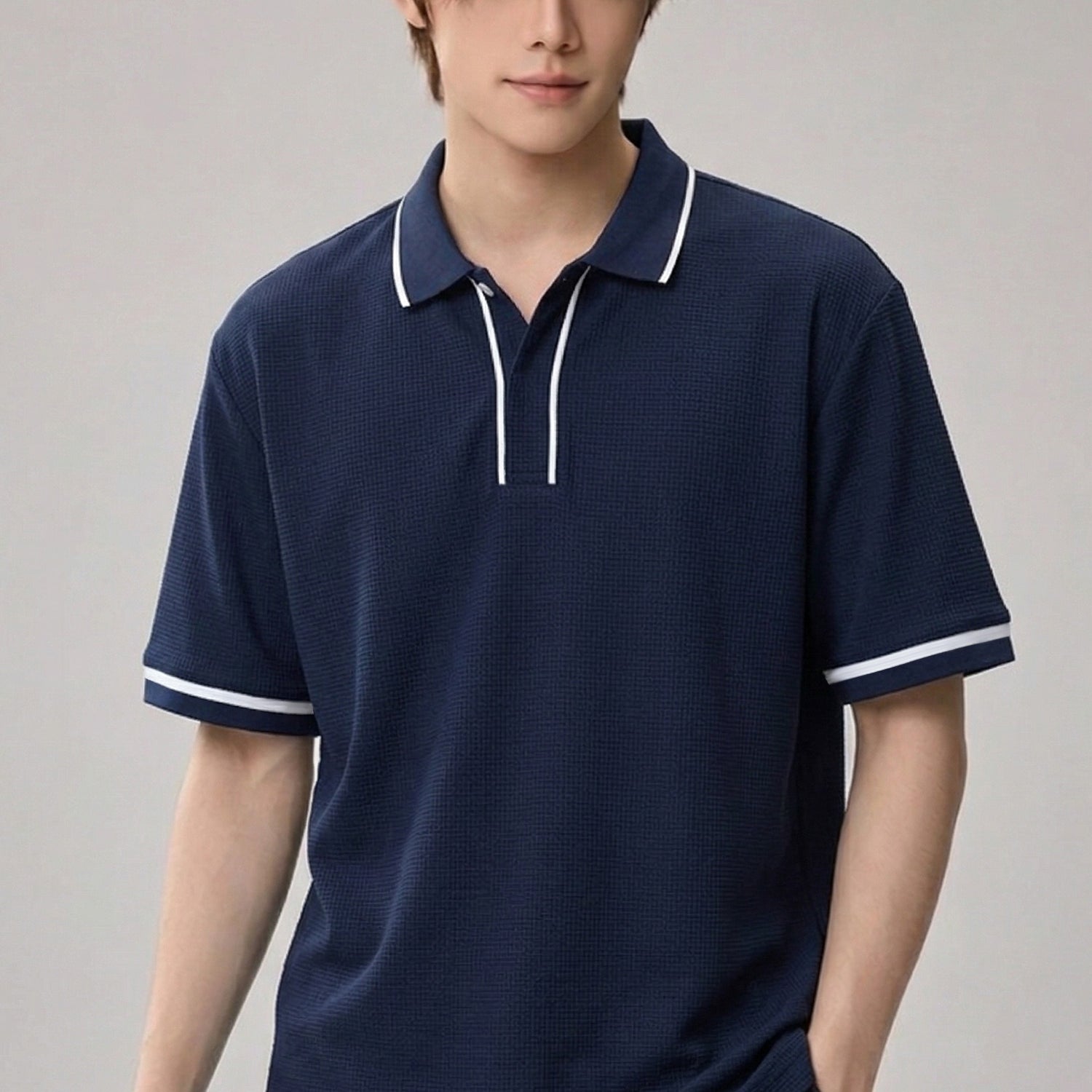 Turbo Piping Collared Style Men's Polo T-Shirt