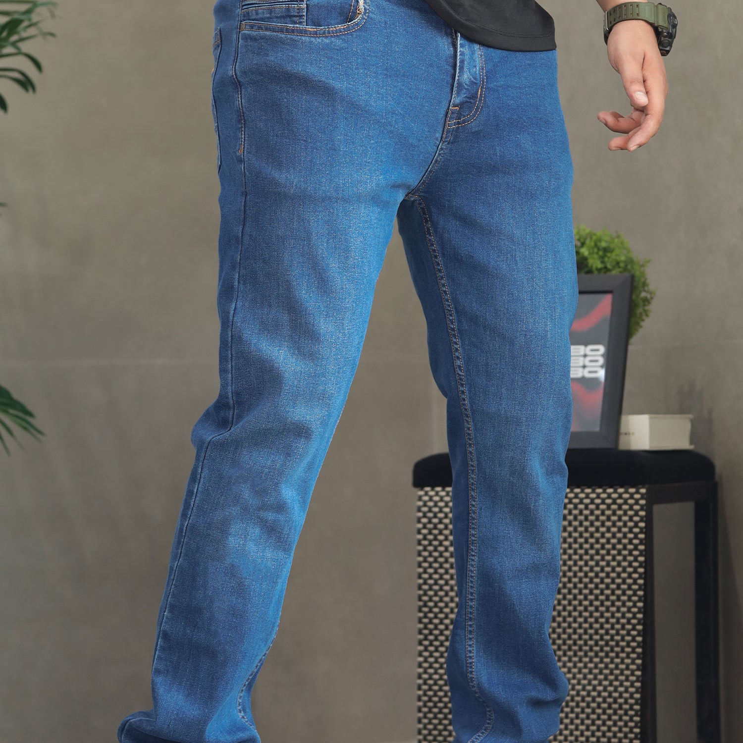 Turbo Regular Straight Slim Fit Denim Jeans