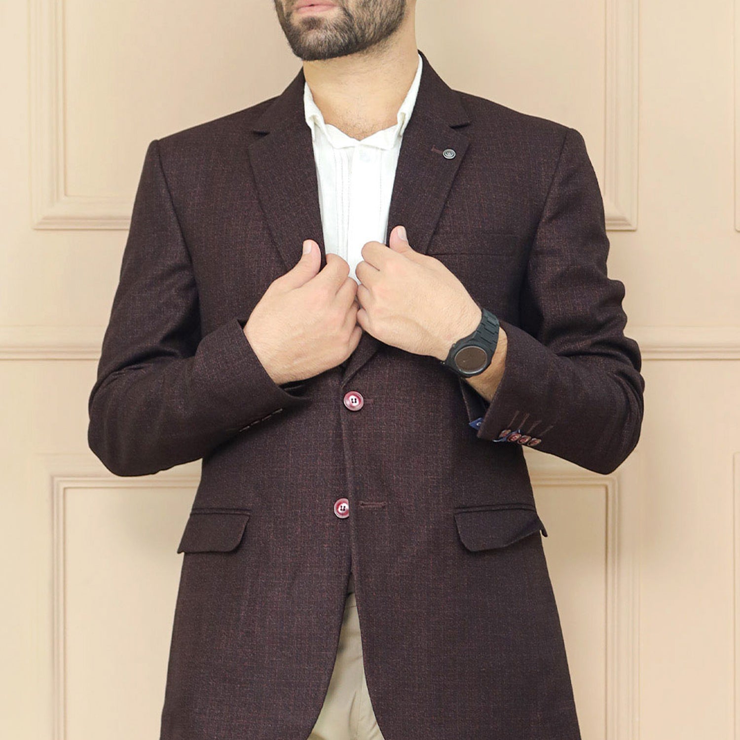 Classic Rich Chestnut Aura Mens Casual Blazer