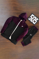 Nke V Diagonal Pattern Mock Neck Tracksuit
