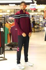 Turbo Color-Block Panel Standing Collar Zipper Tracksuit