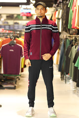 Turbo Color-Block Panel Standing Collar Zipper Tracksuit