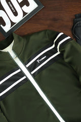 Turbo Color-Block Panel Standing Collar Zipper Tracksuit