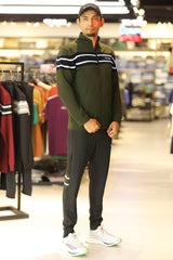 Turbo Color-Block Panel Standing Collar Zipper Tracksuit