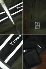 Turbo Color-Block Panel Standing Collar Zipper Tracksuit