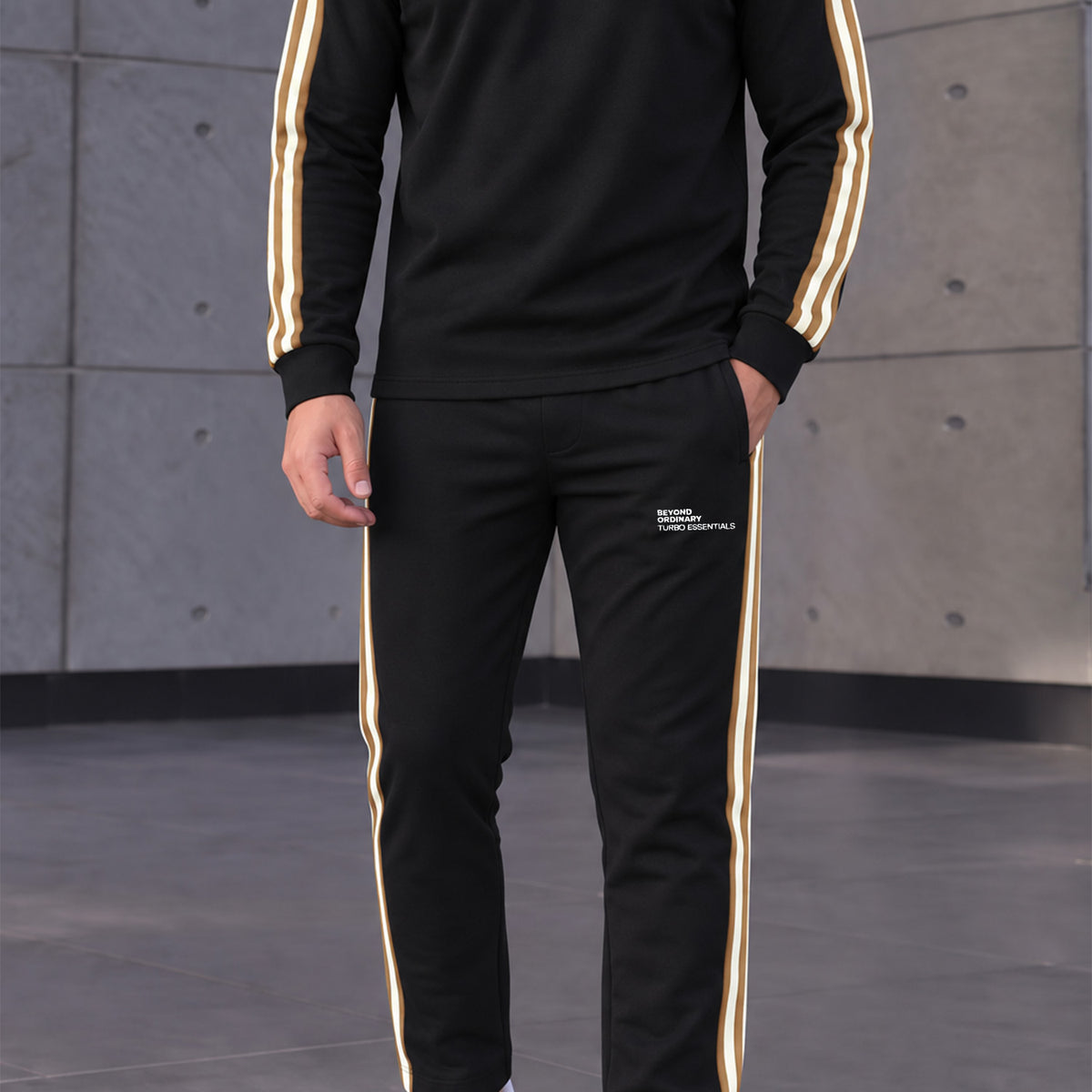 Turbo Ordinary Round-Neck Men's Co-Ord Set