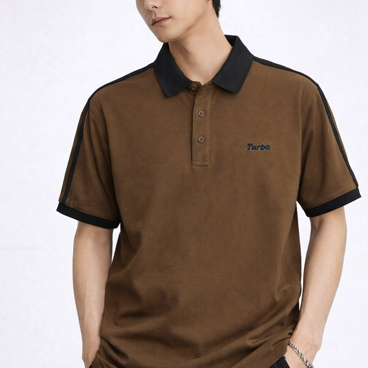Turbo Contrasting Color Men's Polo Shirt