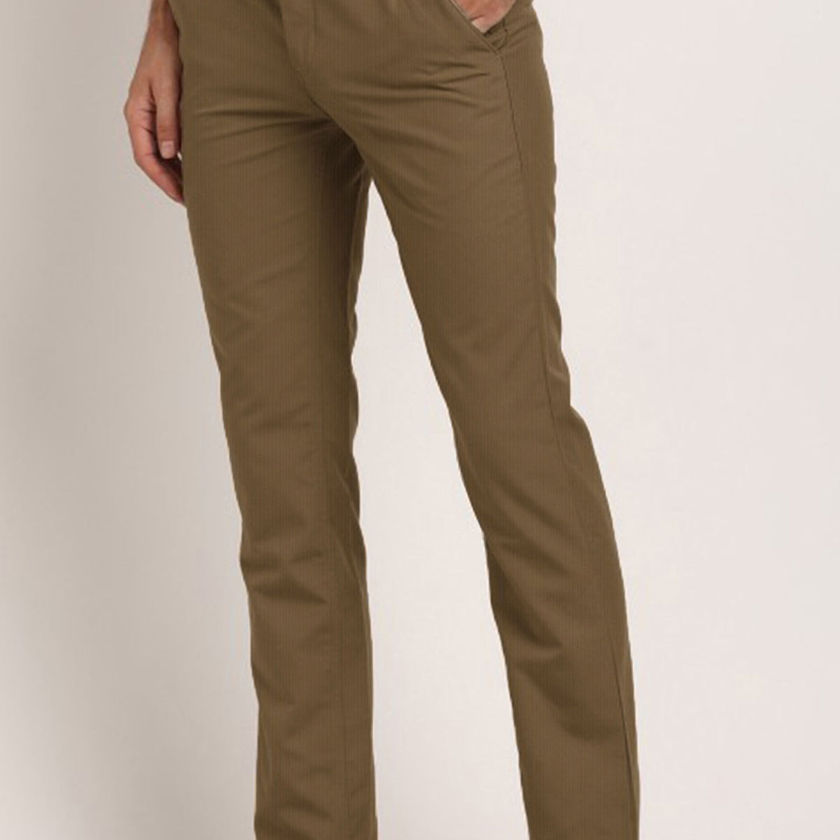 Turbo Urban Executive Slim Fit Cotton Pant In Brown