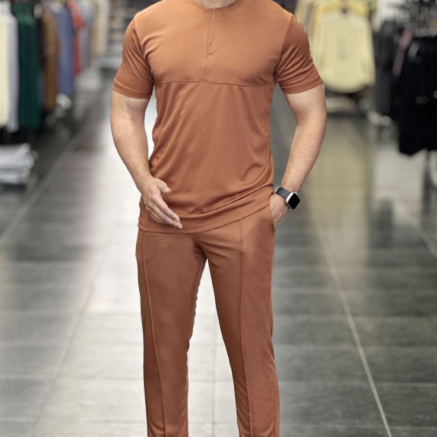 Turbo Zip-Neck Top Style Men's Tracksuit
