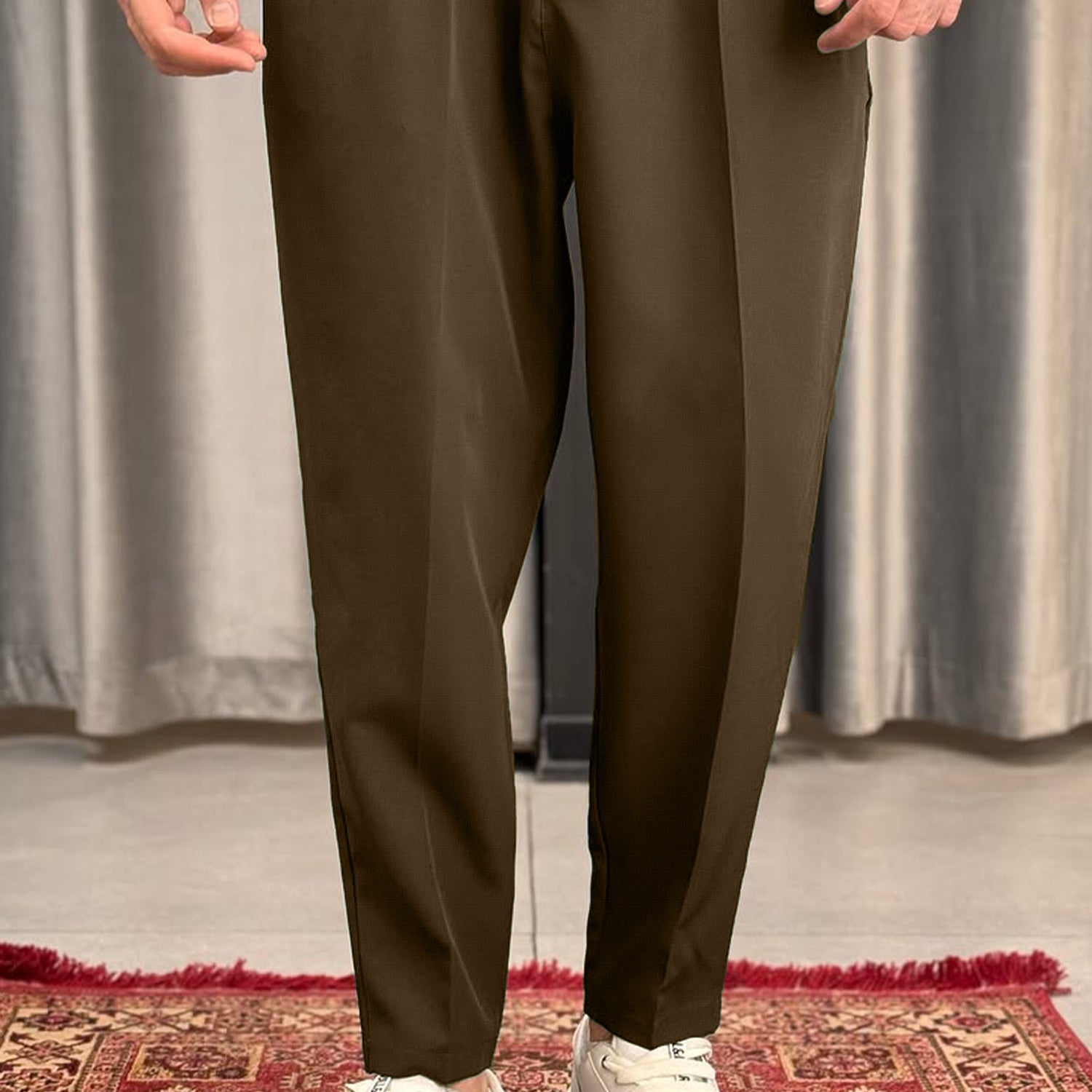 Turbo Pique Textured Double Plate SlimFit Trouser