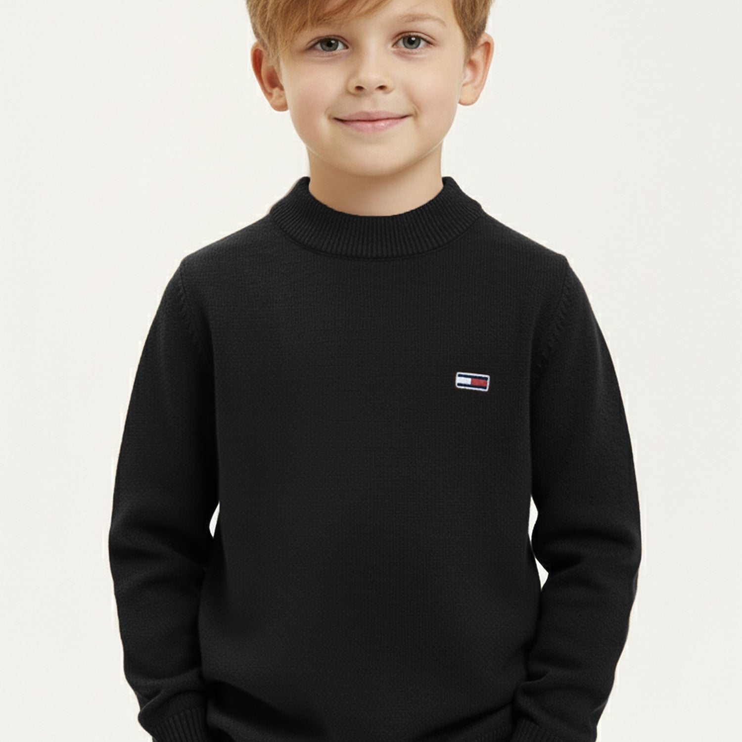 Tmy Reg Badge Mock Neck Imported Younger Kids High Neck