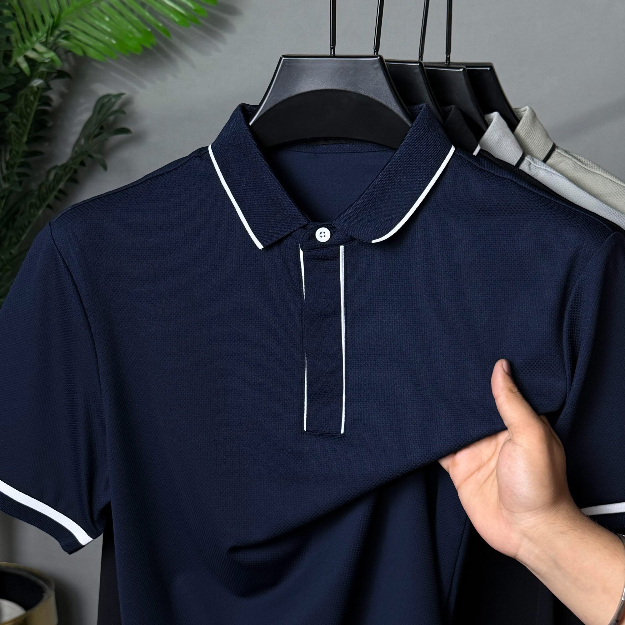 Turbo Piping Collerd Style Men's Polo T-Shirt