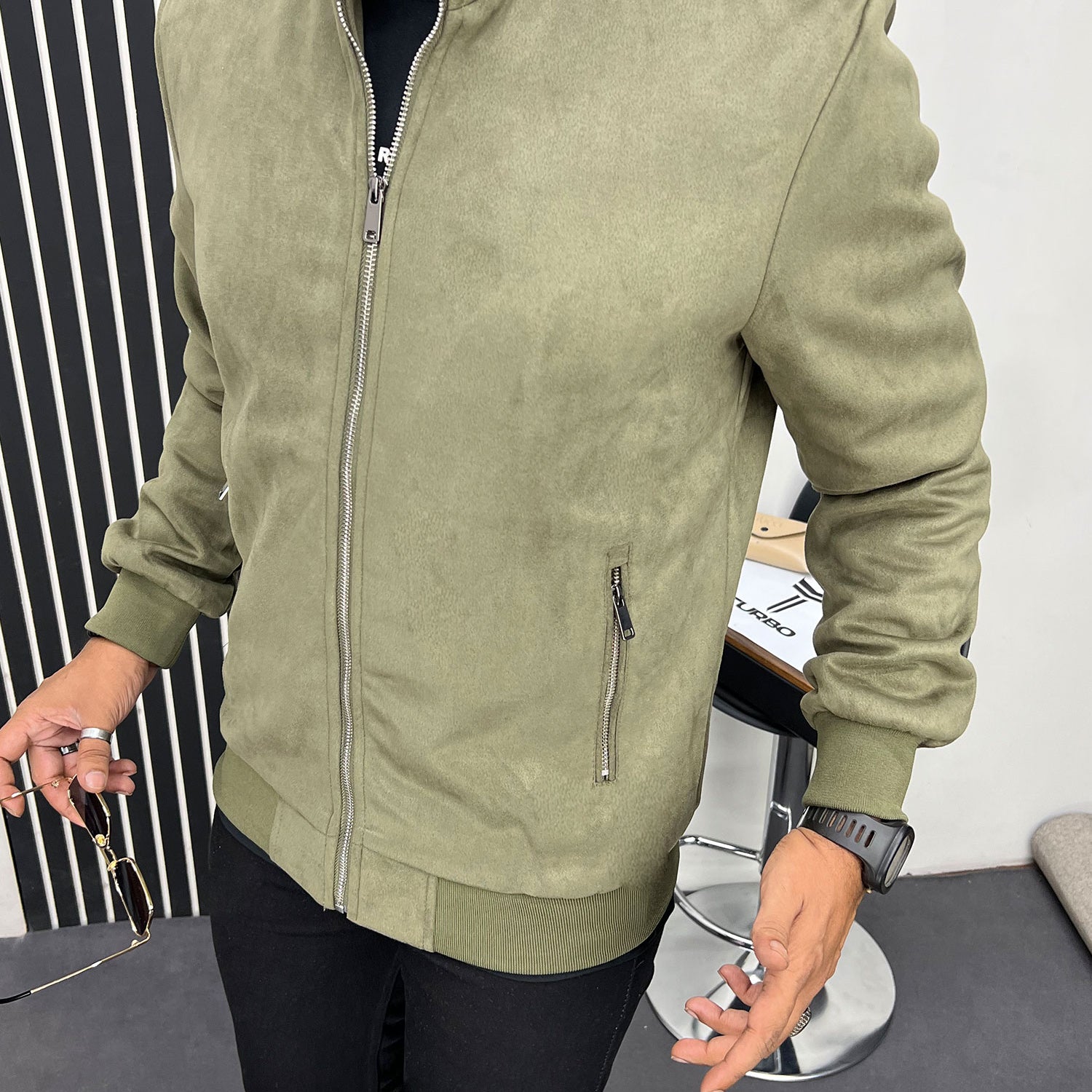 Trend in Town Zipper Men's Suede Jacket