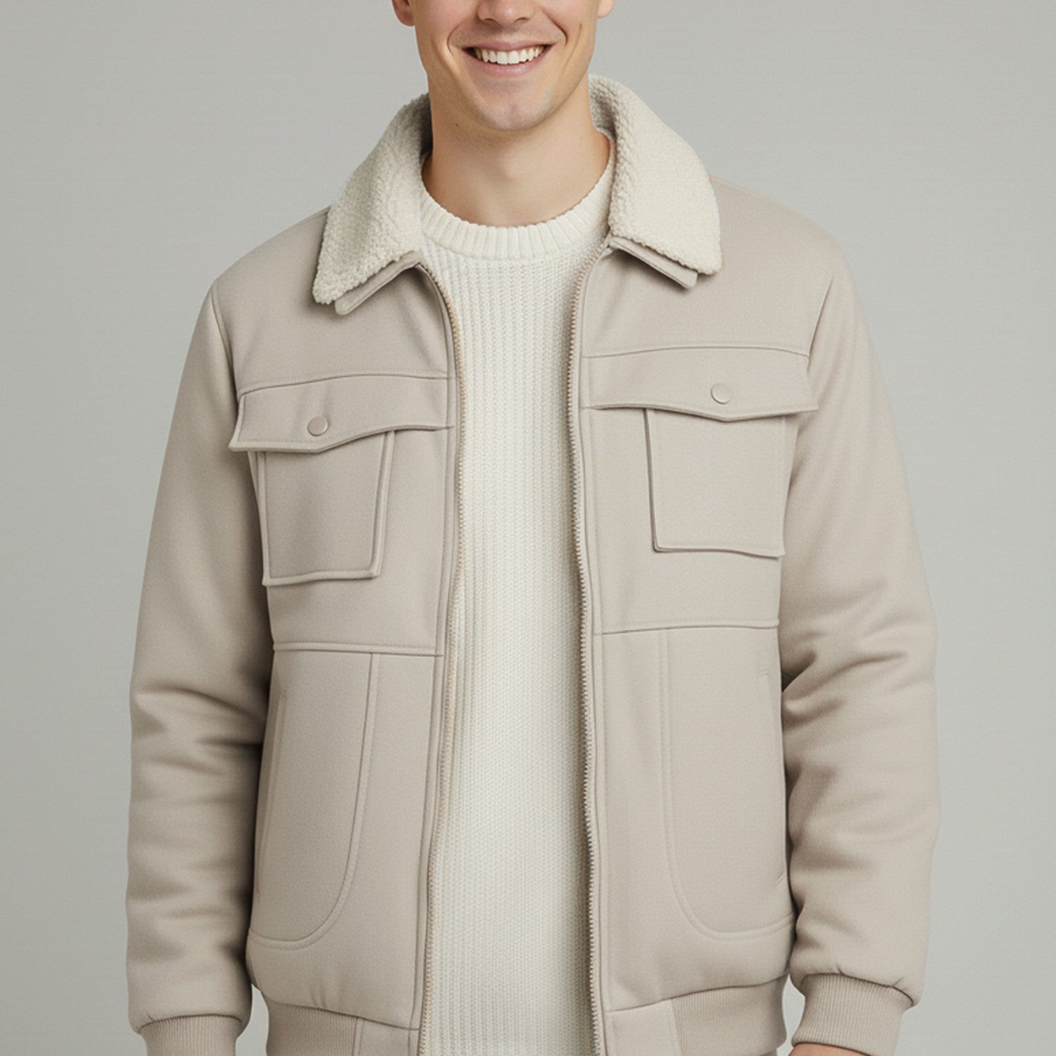 Wind proof Long Sleeve Imported Men's Suede Jacket