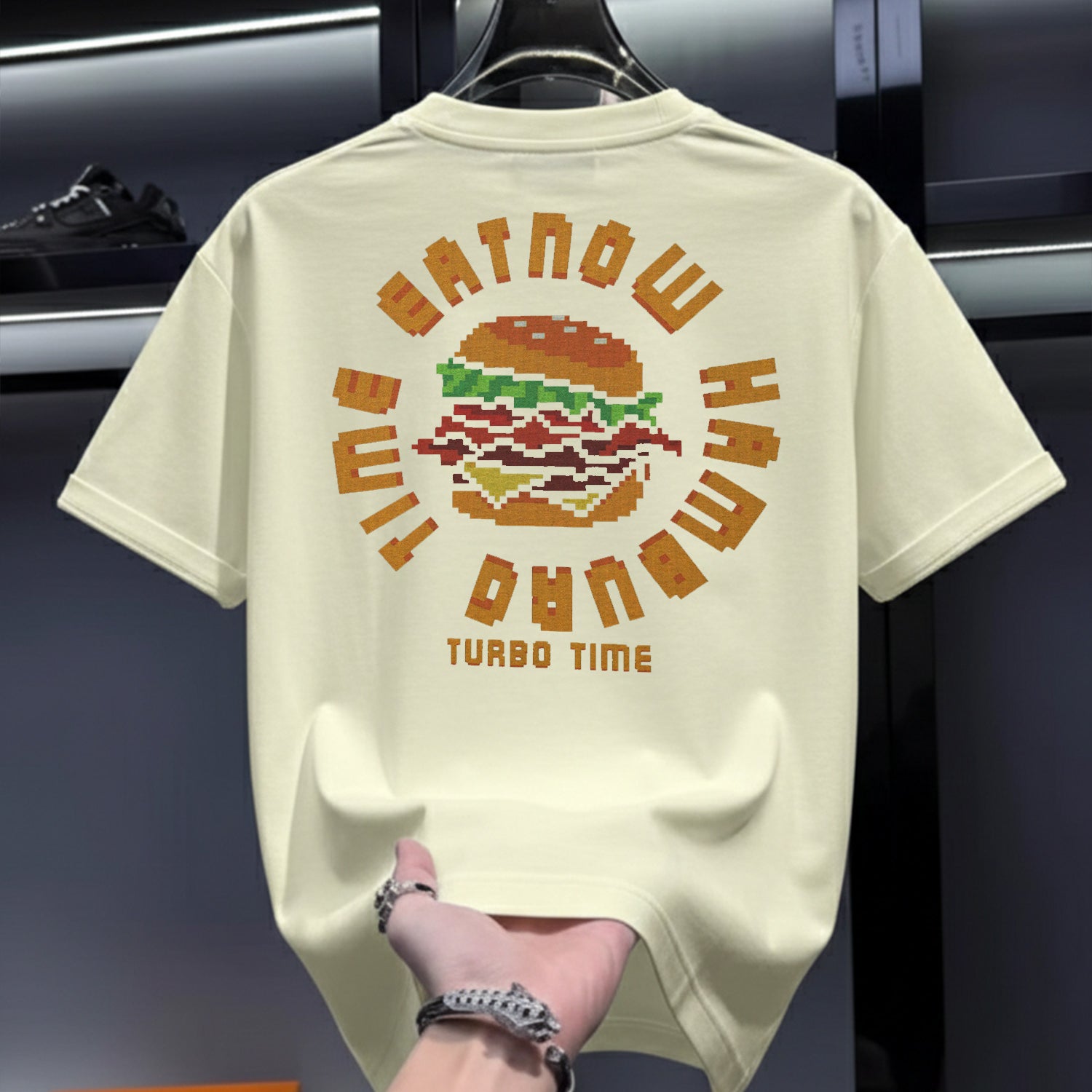 Men's Time Eat Now Typography Graphic Tee