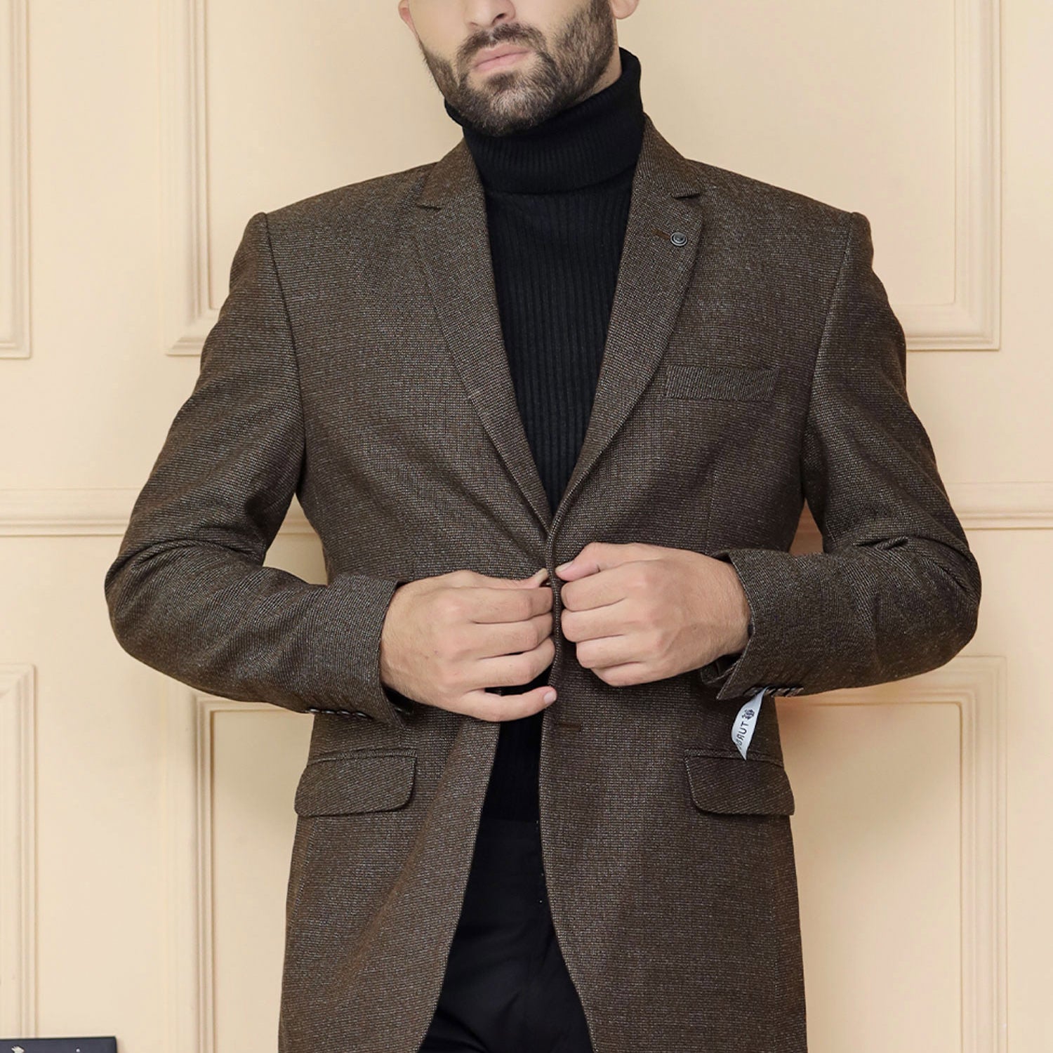 Classic Rich Sharp Texture Pattern Men Blazer