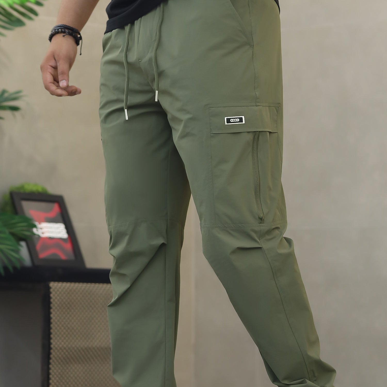 Men's Straight Fit Flap Pockets Cargo Trouser