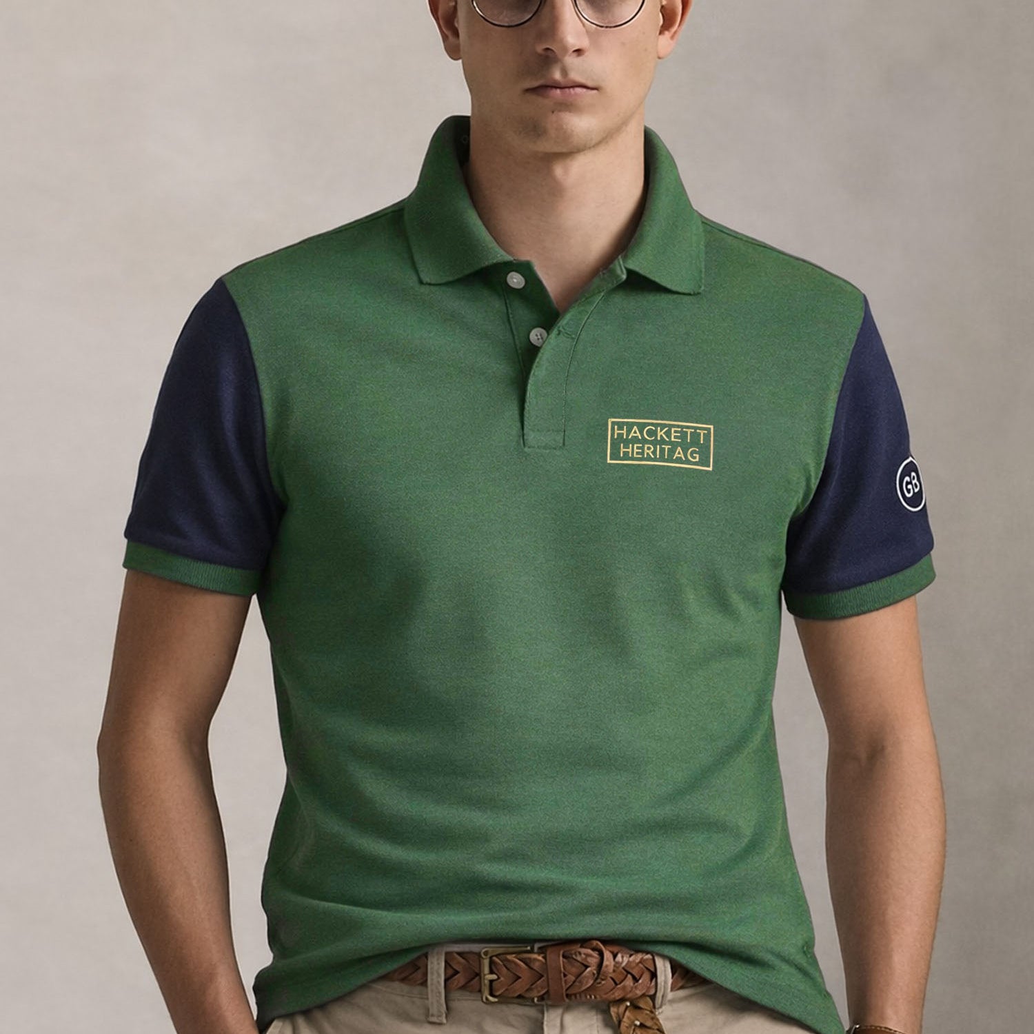 Hcket Heritag Colourblock Placement Men's Polo Shirt
